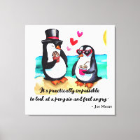Funny Penguin Couple, Animals in Love