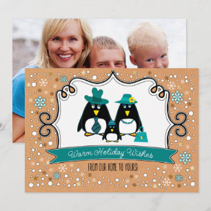 Funny Penguin Family Christmas Photo Cards