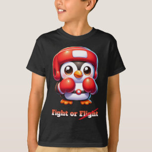 Funny Penguin Flight Or Fight Boxing Mma Meme Sill T-Shirt