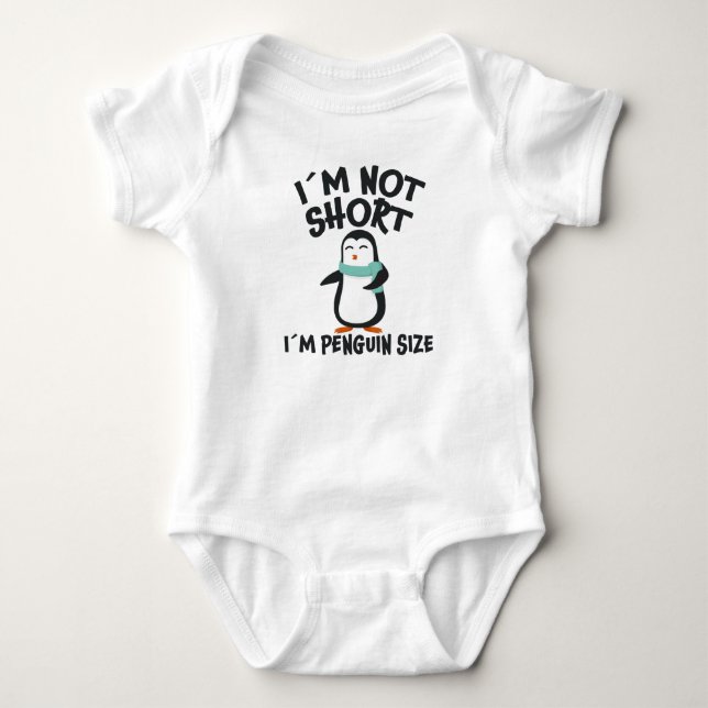 Funny Penguin Fun Quote Little Tiny Penguins Gift Baby Bodysuit (Front)
