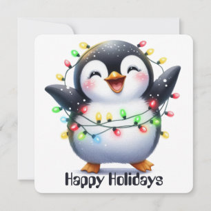 Funny Penguin Holiday Greeting Card
