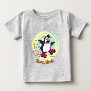 Funny Penguin on Roller Skates Baby T-Shirt