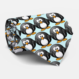 "Funny Penguin" Pattern Neck Tie