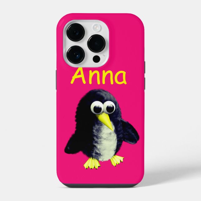 Funny penguin, personalised  iPhone case (Back)