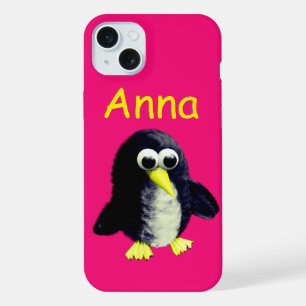 Funny penguin, personalised iPhone 15 plus case