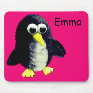 Funny penguin, personalised mouse mat
