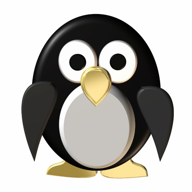 Funny penguin photo sculpture decoration (Front)