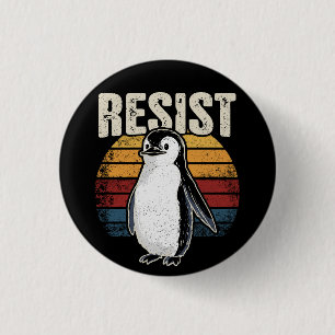 Funny Penguin Resist Cool Penguins Resist 3 Cm Round Badge