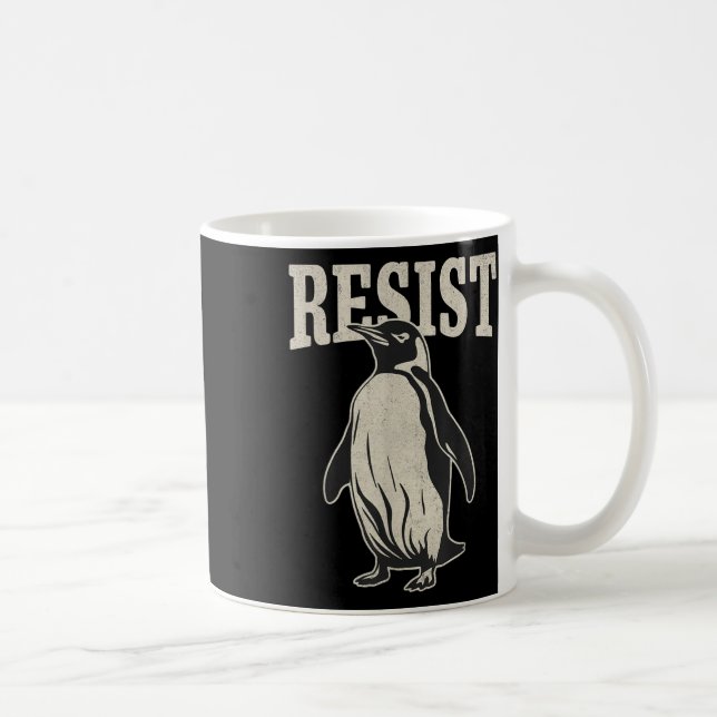Funny Penguin Resist Cool Penguins Resist  Coffee Mug (Right)