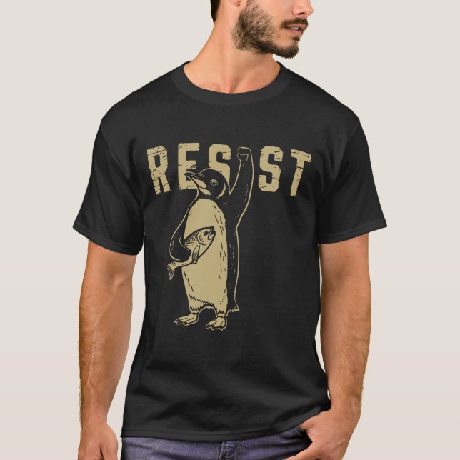 Funny Penguin Resist Cool Penguins Resist Shirt  (Front)