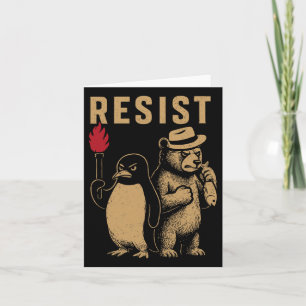 Funny Penguin Resist Penguins Protest Against Tari Card