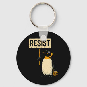 Funny Penguin Resist Penguins Protest Against Tari Key Ring