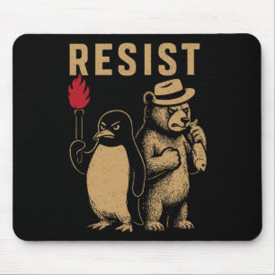 Funny Penguin Resist Penguins Protest Against Tari Mouse Mat