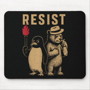 Funny Penguin Resist Penguins Protest Against Tari Mouse Mat