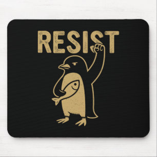 Funny Penguin Resist Penguins Protest Against Tari Mouse Mat