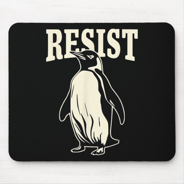 Funny Penguin Resist Penguins Protest Against Tari Mouse Mat (Front)