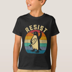 Funny Penguin Resist Penguins Protest Against Tari T-Shirt