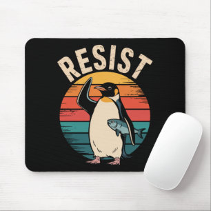 Funny Penguin Resist Protest Against Tariffs  Mouse Mat