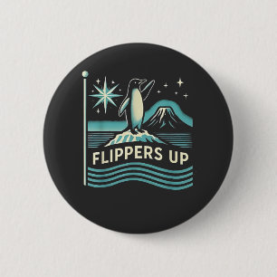 Funny Penguin Resist Protest Against Tarrifs  6 Cm Round Badge