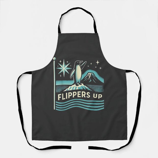 Funny Penguin Resist Protest Against Tarrifs  Apron (Front)