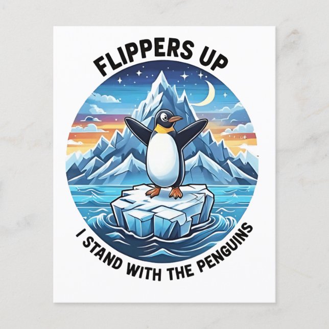 Funny Penguin Resist Protest Against Tarrifs  Flyer (Front)