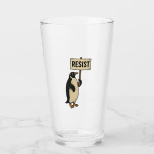 Funny Penguin Resist Protest Against Tarrifs  Glass