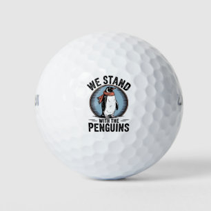 Funny Penguin Resist Protest Against Tarrifs  Golf Balls