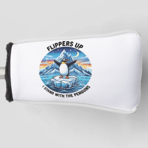 Funny Penguin Resist Protest Against Tarrifs Golf Head Cover