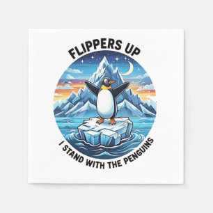 Funny Penguin Resist Protest Against Tarrifs Napkin