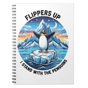 Funny Penguin Resist Protest Against Tarrifs  Notebook