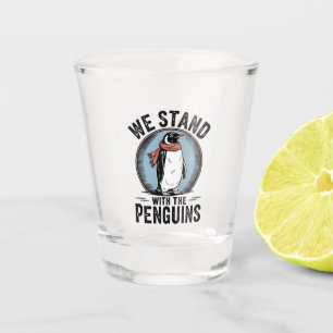 Funny Penguin Resist Protest Against Tarrifs Shot Glass