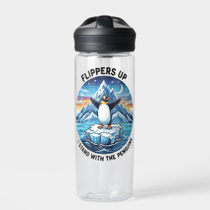 Funny Penguin Resist Protest Against Tarrifs Water Bottle