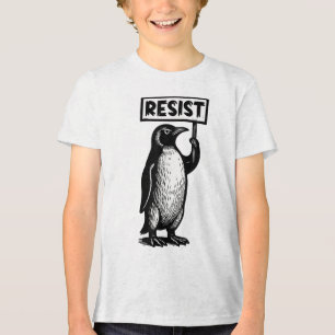 Funny Penguin Resist Protest Not My President Demo Tri-Blend Shirt
