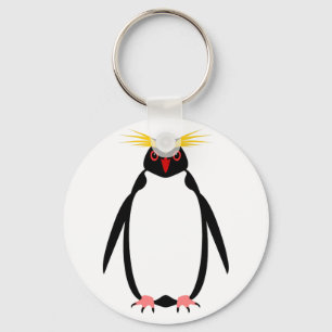 Funny penguin rockhopper or macaroni key ring