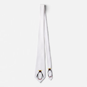 Funny penguin rockhopper or macaroni tie
