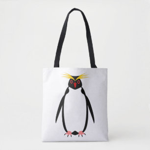 Funny penguin rockhopper or macaroni tote bag
