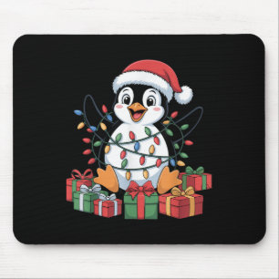 Funny Penguin Santa Hat Animals Lovers Ugly Christ Mouse Mat