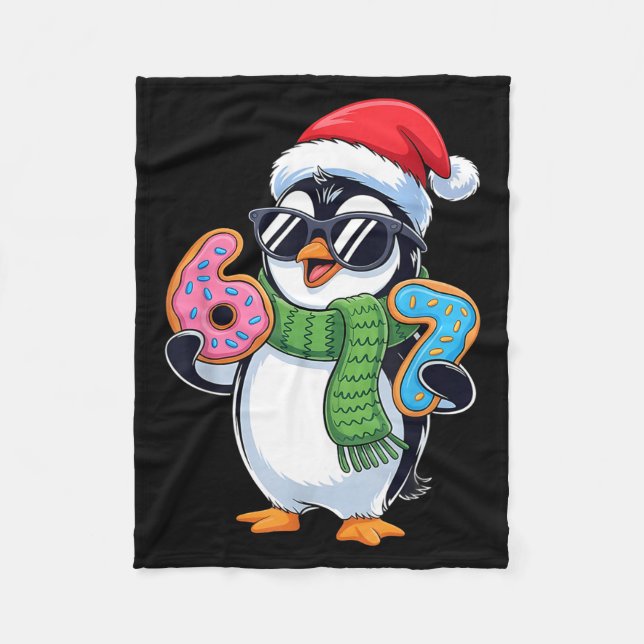 Funny Penguin Six Seven 67 Ice Cream Christmas Boy Fleece Blanket (Front)