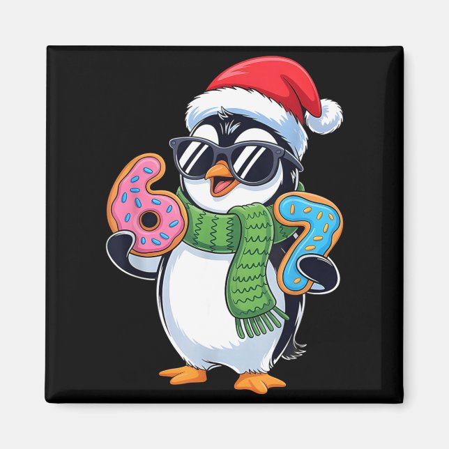 Funny Penguin Six Seven 67 Ice Cream Christmas Boy Magnet (Front)
