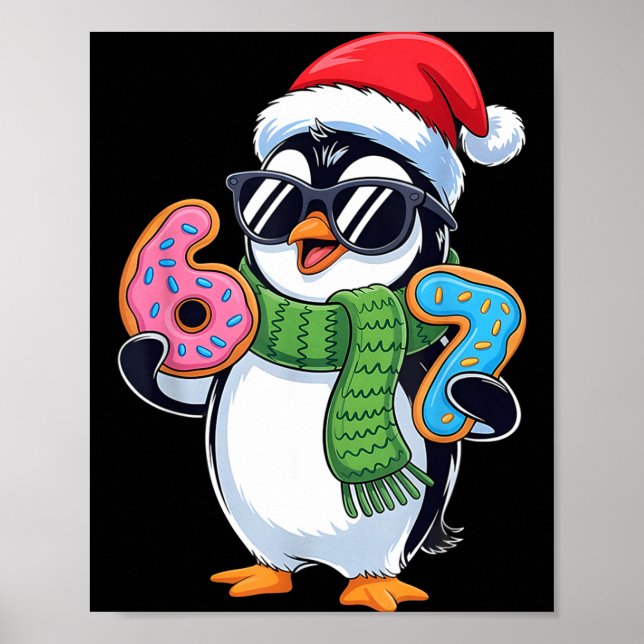 Funny Penguin Six Seven 67 Ice Cream Christmas Boy Poster (Front)