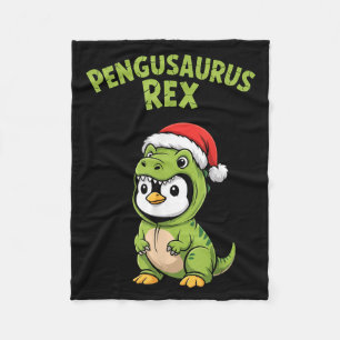 Funny Penguin T-rex Costume Christmas Kids Boys Fleece Blanket
