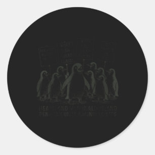 Funny Penguins Against Tariffs Heard Island Pengui Classic Round Sticker