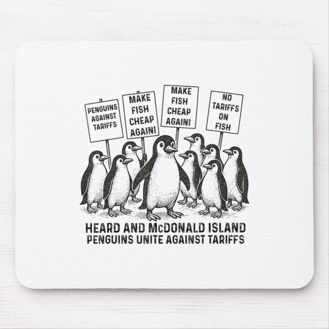 Funny Penguins Against Tariffs Heard Island Pengui Mouse Mat (Front)