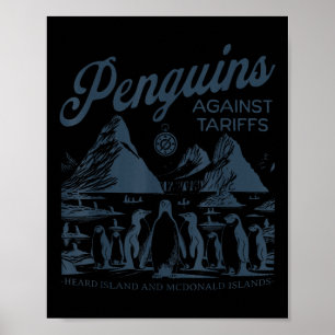 Funny Penguins Against Tariffs Heard Island Pengui Poster