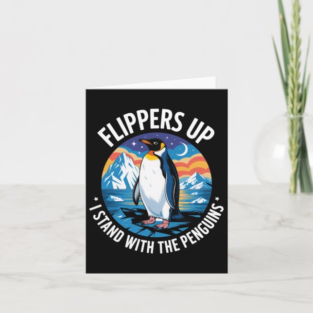 Funny Penguins Against Tariffs Liberation Day Wome Card (Front)
