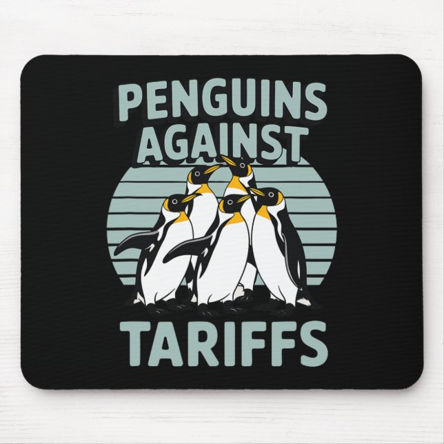 Funny Penguins Against Tariffs Liberation Day Wome Mouse Mat (Front)