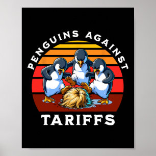 Funny Penguins Against Tariffs Resist Protest Men Poster