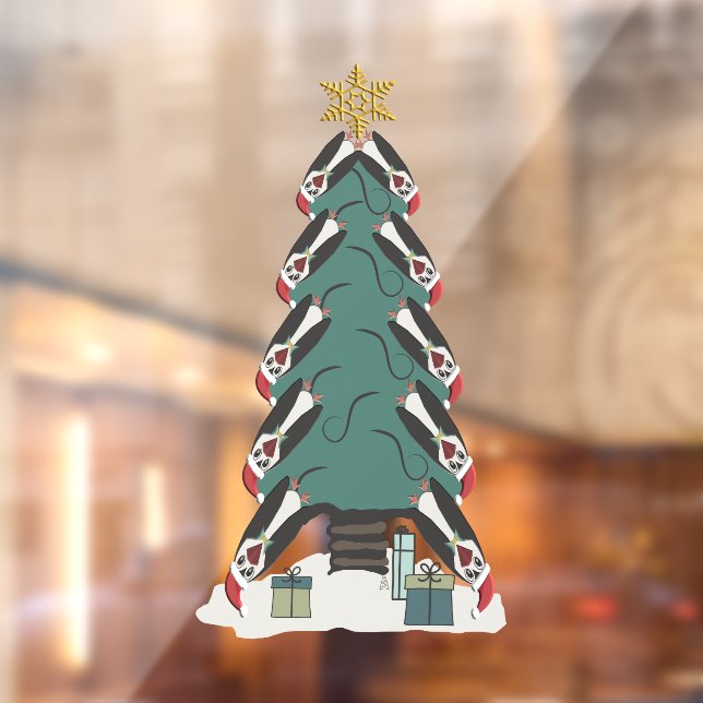 Funny Penguins Christmas Tree Window Cling (Sheet 2)