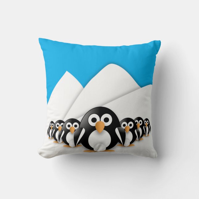 Funny penguins cushion (Front)