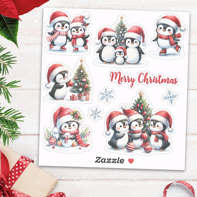 Funny Penguins in Red Merry Christmas (Creator Uploaded)